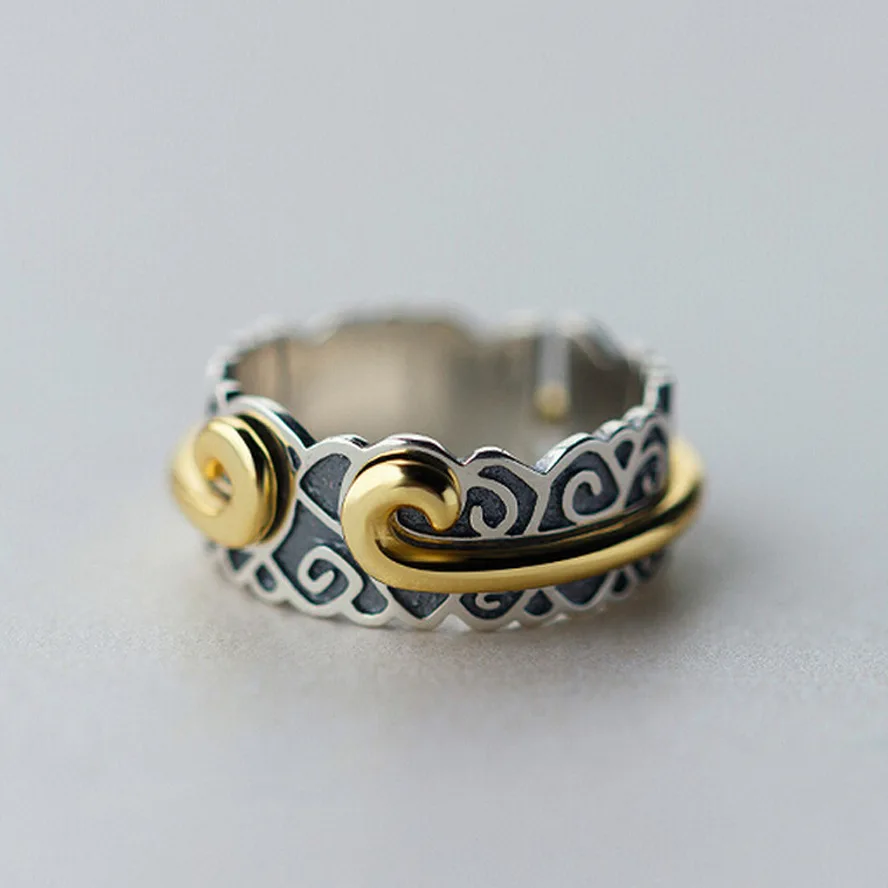 

REETI High-quality 925 Sterling Silver Jewelry Female Personality Open Ring Simple Style Lady Prevent Allergy