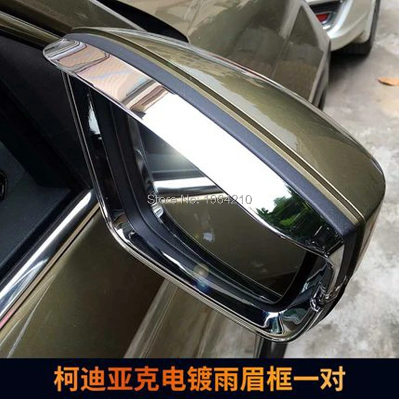 

MONTFORD Car Styling For Skoda Kodiaq 2017 2018 2019 ABS Chrome Side Rearview Door Mirror Rain Shield Sun Visor Shade 2Pcs