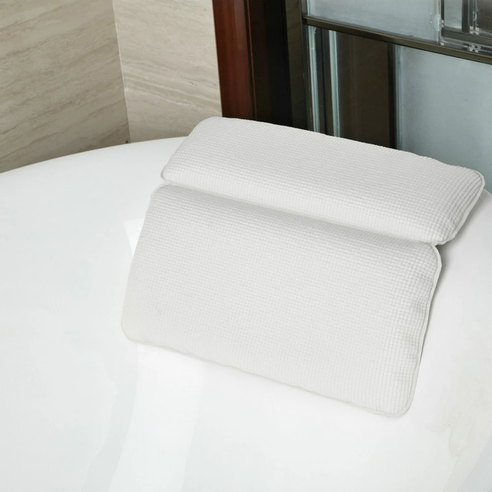 

Non-slip Home Spa Neck Bathtub Pillow Bathroom Headrest Eco-friendly Powerful Suction Cups 2-Panel Bath Pillow 4 Colours PVC
