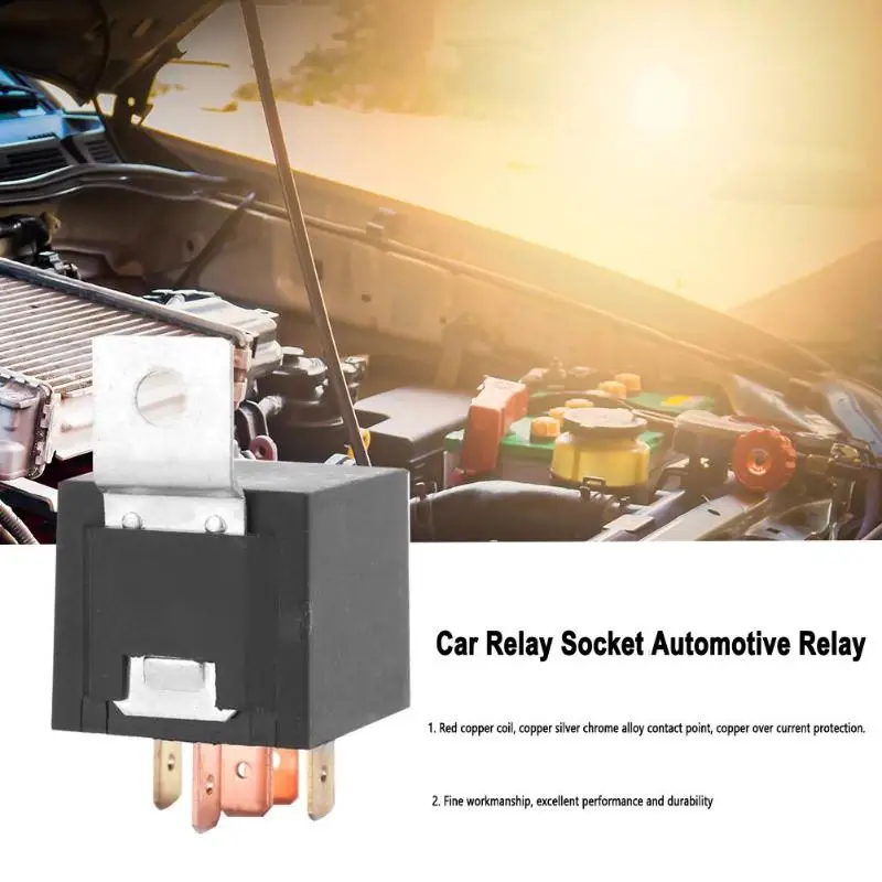 

5 Pin 40A 24V Car Relay Waterproof Automotive Relays Auto Open Relay Socket for Head Light Air Conditioner