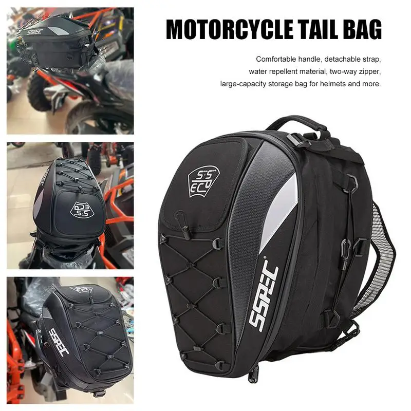 

Motorcycle Accessories Motorcycle Tail Bag Racing Back Seat Backpack Knight Can Helmet Locomotive Riding Multi-Function Bag