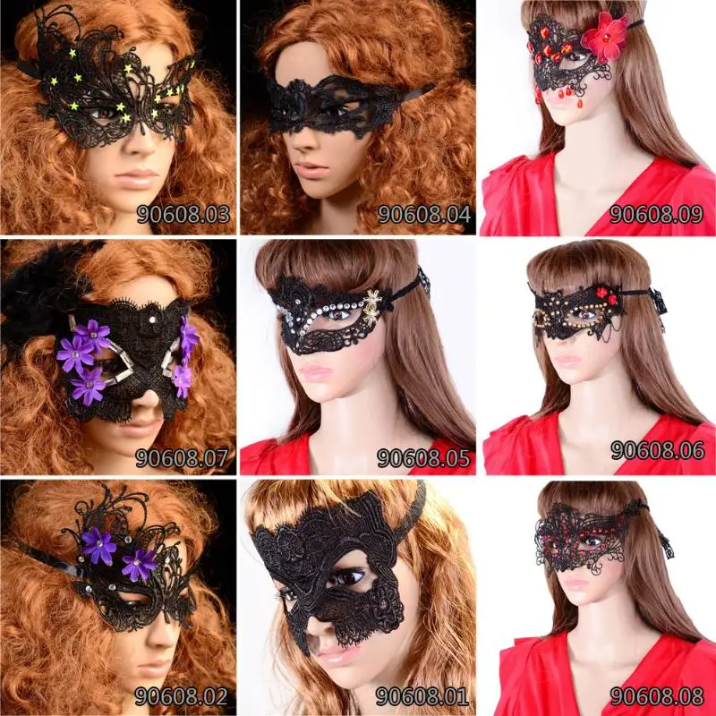 9 Choice Halloween Lace Party Costume Eye Masks Women Eyewea Masquerad