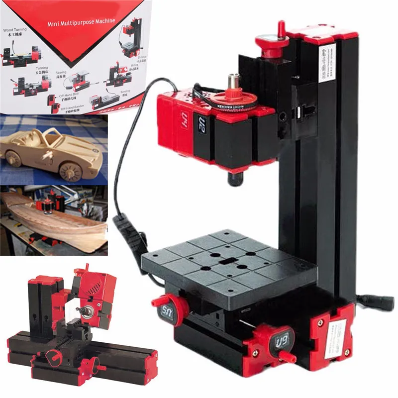 

New 6 in 1 Mini Lathes Machine Wood Metal Tool Milling/Drilling/Wood Turning/Jag Saw/Sanding Machine Combined Machine