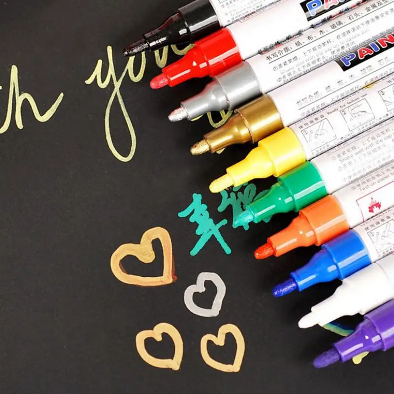 10 цветов водостойкая ручка для рисования уход за автомобилем колеса шины жирная метка Ручка Авто Резиновые Шины протектора металлический маркер с перманентной краской граффити