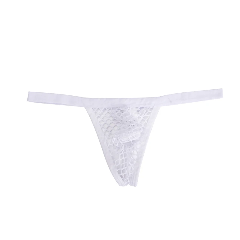 FLORATA Hot Sale Sexy Men Bikini Large Mesh Thong Panties Underwear Jocks Mesh Underpants Comfortable Breathable Thong Panties