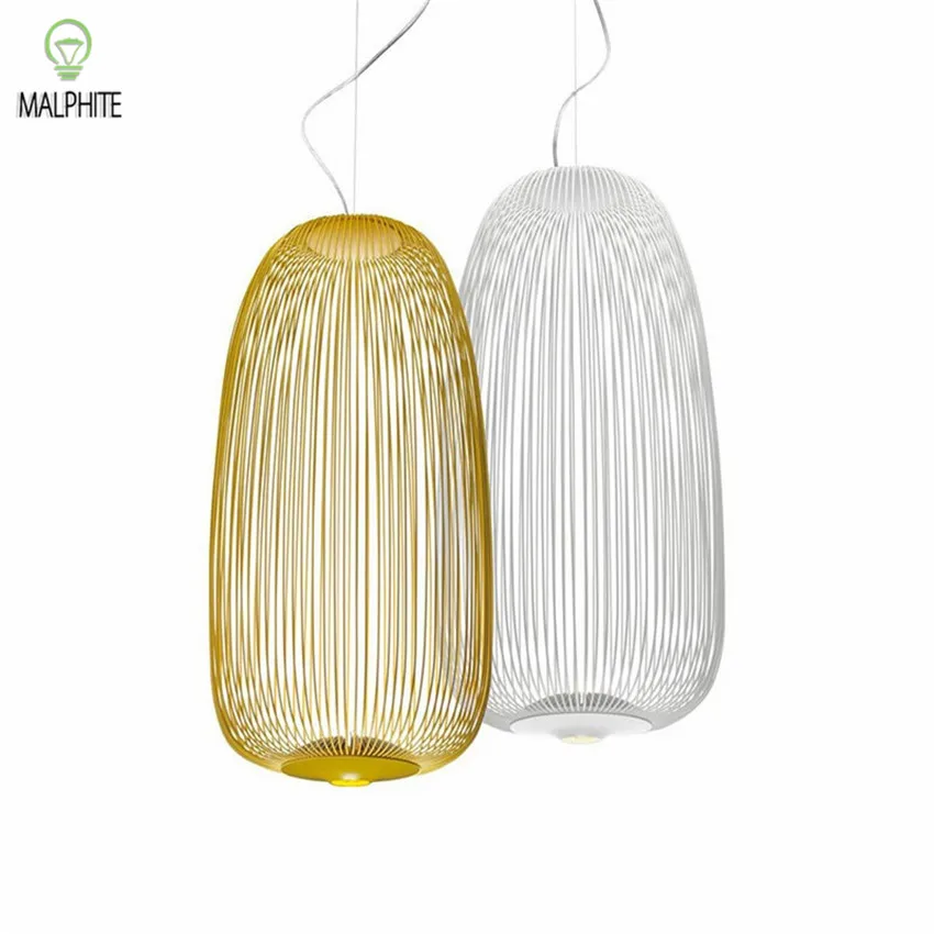 

Modern Led Pendant Lights Lustre Loft Gallery Hanging Lamp Industrial Cage Suspension Home Decor Living Room Lighting Fixtures