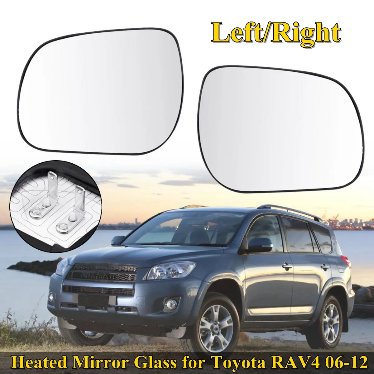 1 шт. влево или вправо Электрический зеркало заднего вида с внутренним Дверь Зеркало сбоку Зеркало с подогревом Стекло для Toyota RAV4 2006 2007 2008 2009 2010~ 2013