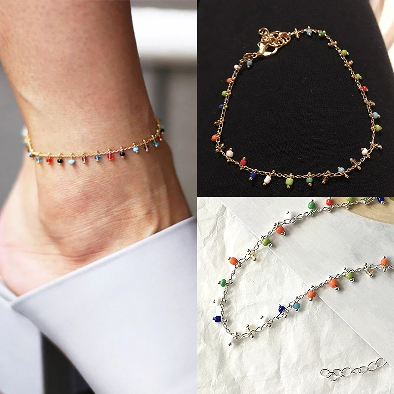 

Girls 1PC Silver Gifts Colours Unique Crystal Rhinestone Hot Sale Golden Seaside Adjustable 2019 New Arrival Simple Anklet