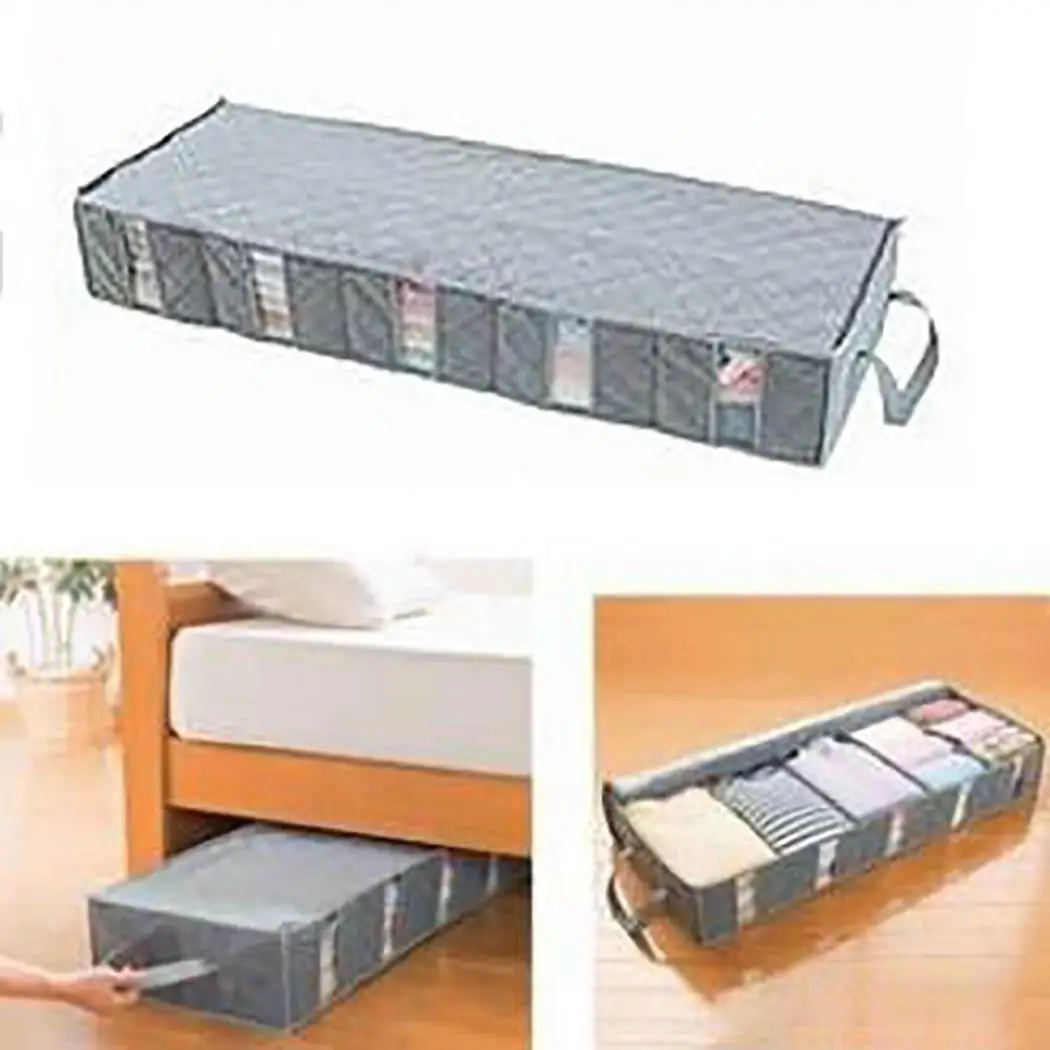 

Coat Clothes Socks Storage Box Bag Handle Casual, Travel, Outdoor, etc Solid Grey 53L Case Home Zip Wardrobe