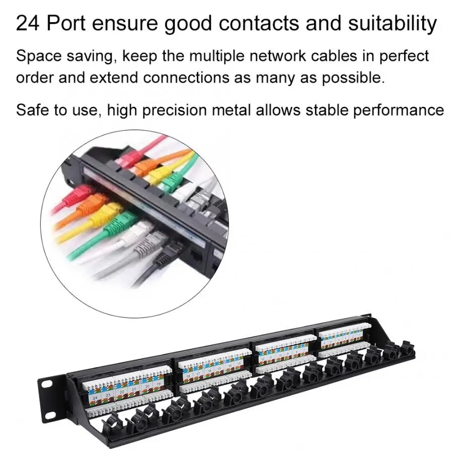 Gold Plated 24 Port Mountable Data Patch Panel High Speed CAT6 CAT-6 Network Cable Rack network tool kit | Компьютеры и офис