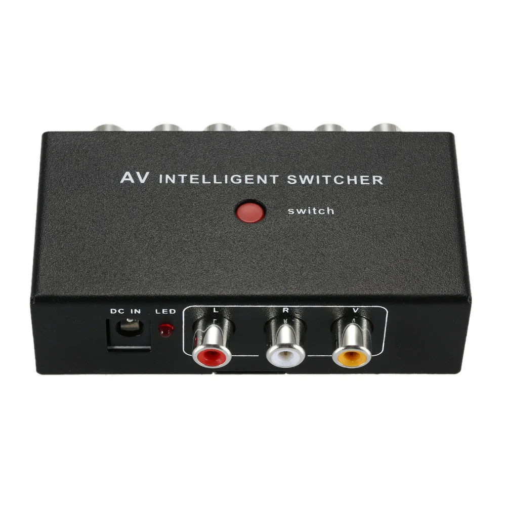 

Portable AV Intelligent Switcher 2 to 1 Channel RCA Audio Video Switcher for DVD Car DVR with Button Control Auto Manual Control