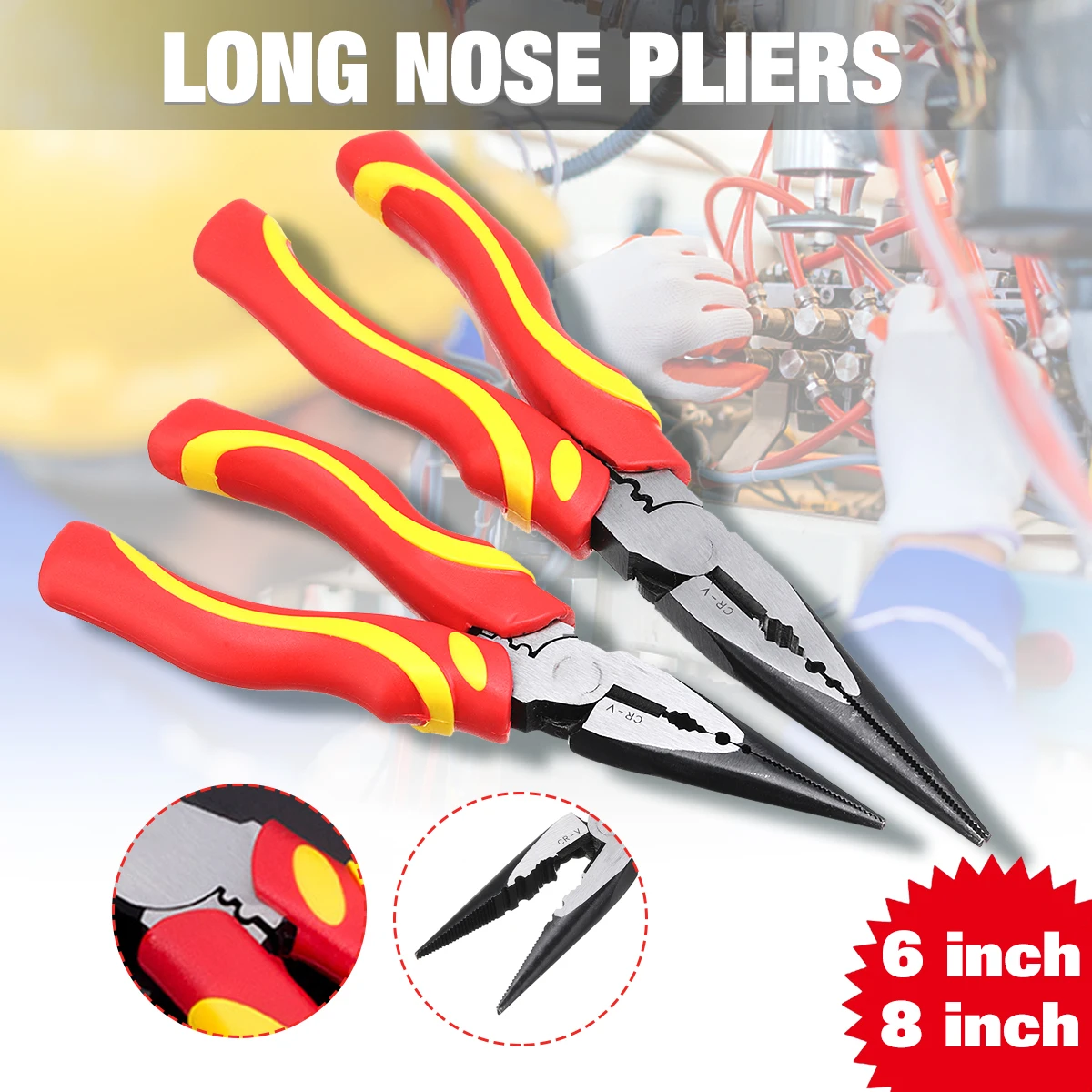 8-Inch Crimping Electrical Plier Wire Cutter Hand Tool Cable