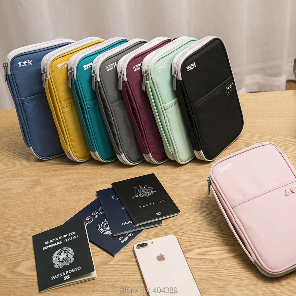 

RFID Travel Journey Document Organizer Wallet Passport ID Card Holder Ticket Credit Card Bag Case