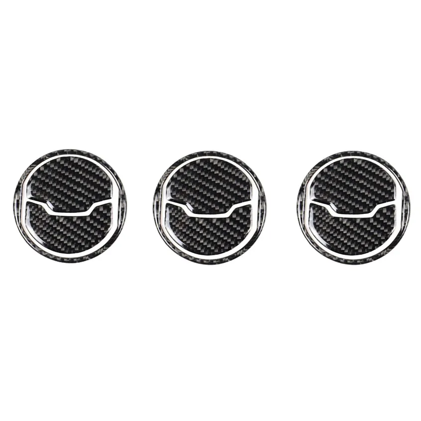 

For Ford Mustang Carbon Fiber Car Interior Central Air Conditioner Outlet Decorative Cover Sticker 2015 2016 2017 Accessories