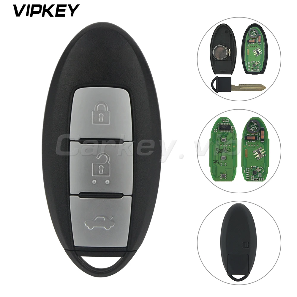 Remotekey Smart Remote Key For  Nissan Teana 3 Button 433.9Mhz 4A ID47 Chip Keyless Entry Car Key Replacement 2013-2017 remotekey emergency key blade remote fob replacement smart prox key insert for acura tl zdx rdx ilx 2013