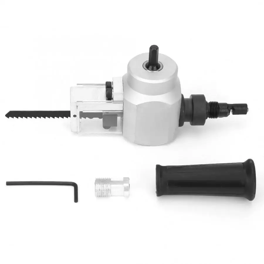 

Foret Metaux Double Head Sheet Metal Nibbler Saw Cutter Cutting Tool Power Drill Attachment Step Drill