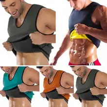 Body Shaper Черный неопрен Вес потери Для мужчин жилет для похудения Фитнес Талия Топы пот Shapwear рубашки плюс Размеры M-4XL