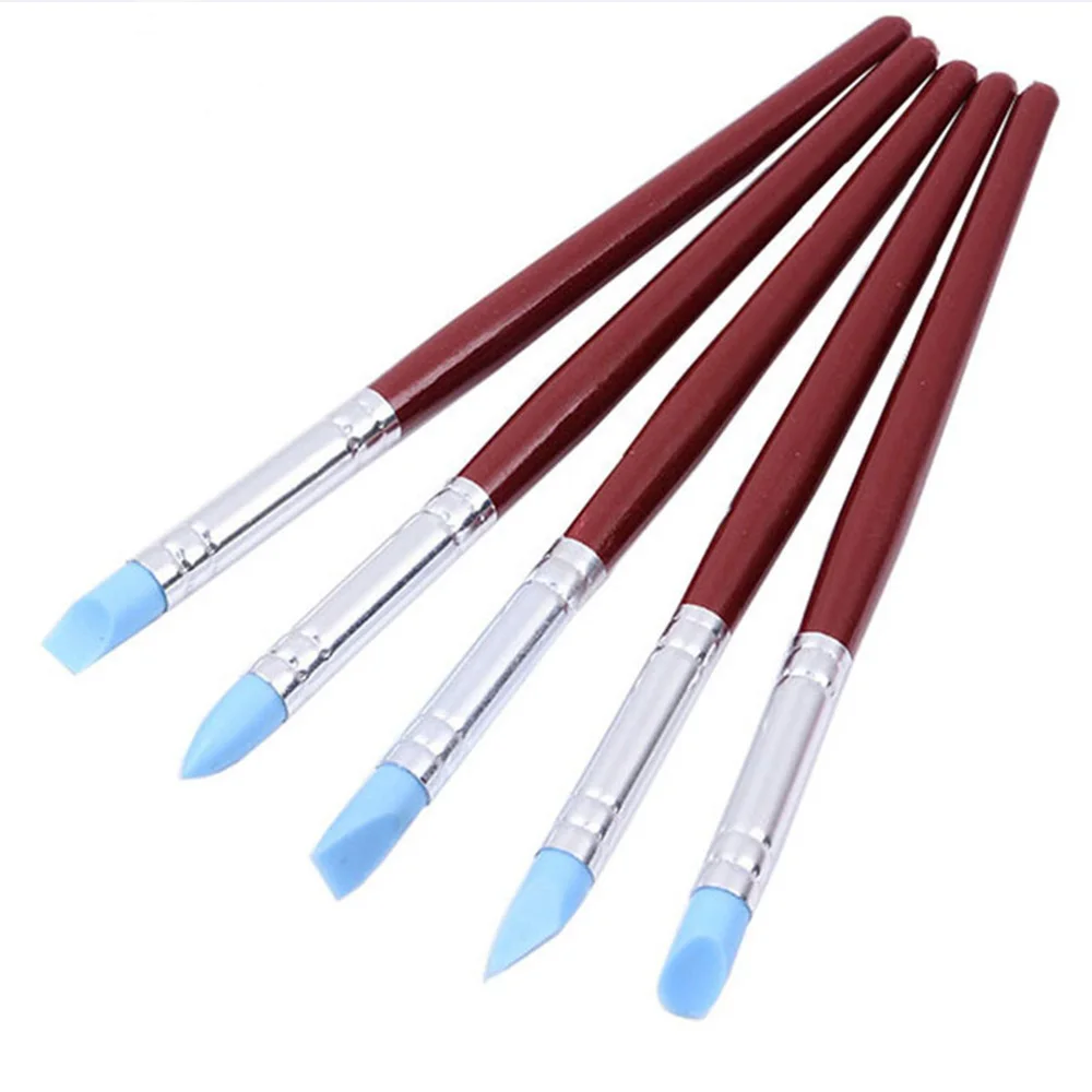 

Hight Quality 5pcs Soft Silicone Pottery Clay Tool Sculpting Fimo Polymer Modelling Shaper Tools For Hobby Craft