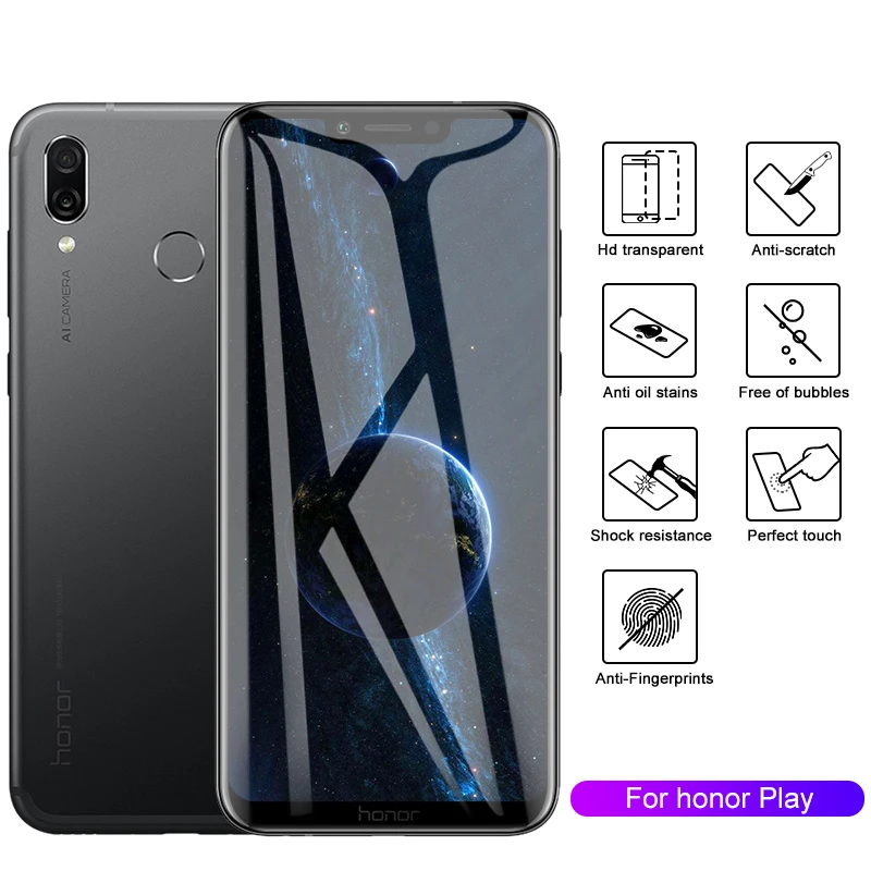 Защитное стекло для Huawei Honor 9 10 Nova 2 3 3i 3E 4 Y6 Y9 V9 V10 закаленное защитное экрана 0 26 мм 5D