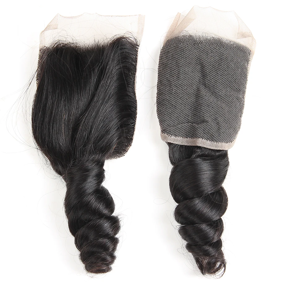 Бразильские свободные волнистые 3 пучка с закрытием человеческие волосы плетение пучки с кружевом Закрытие Karizma не Remy бразильские волосы