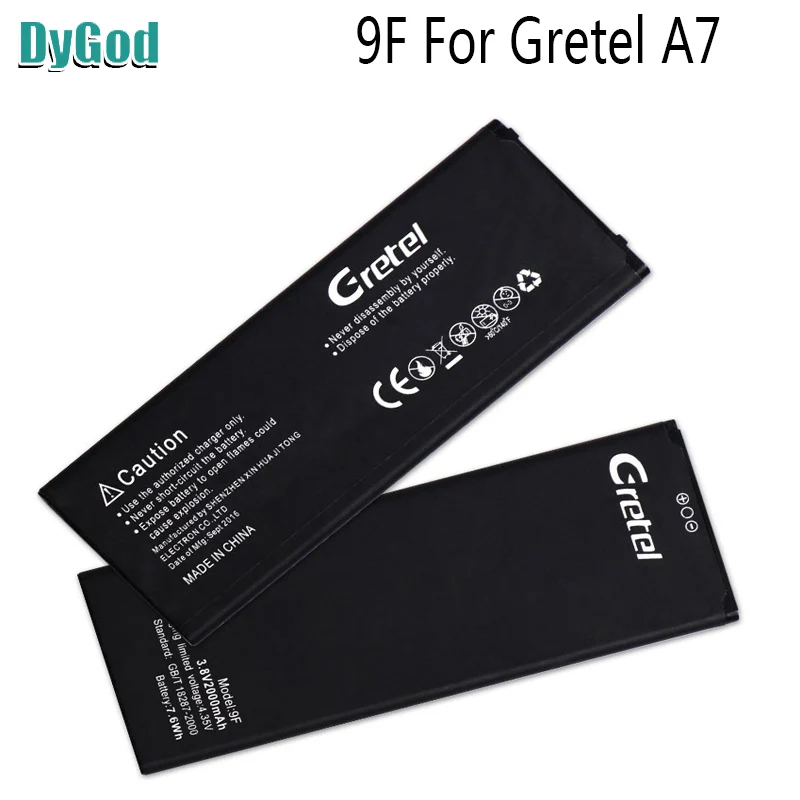 DyGod 2000mAh для Gretel 9F Экстрим Замена батареи A7 Мобильный телефон