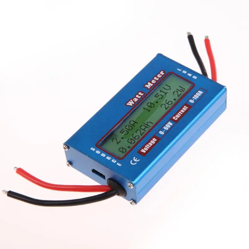 

Digital Current Energy Meter 0-100A 4-60V LCD Display Power Analyser Watt/Volt/Amp Tester Ammeter Solar Wind Analyzer