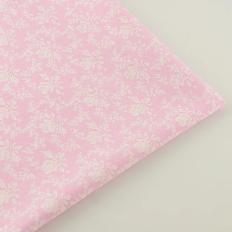 

Pink Printed Floral Designs Quilting Patchwork Bedding Scrapbooking Decoration Cotton Fabric Twill Tissue Fabrics Home Textile