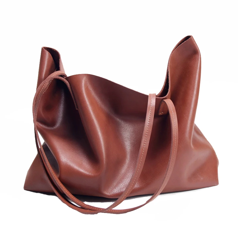 

2019 large capacity Soft compposite Single Shoulder bag Women's genuine leather handbag fashion shopping casual tote with purse