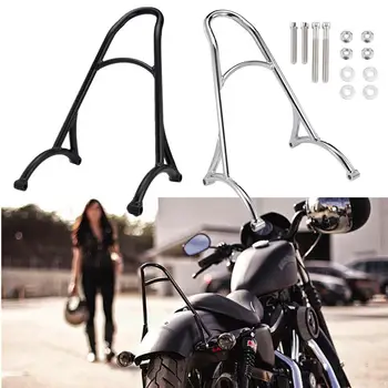 

Burly Short Sissy Bar Backrest w Screws Fits For 1985-Up Harley Sportster 883 48 72 Iron 883 Motorcycles Black Chrome