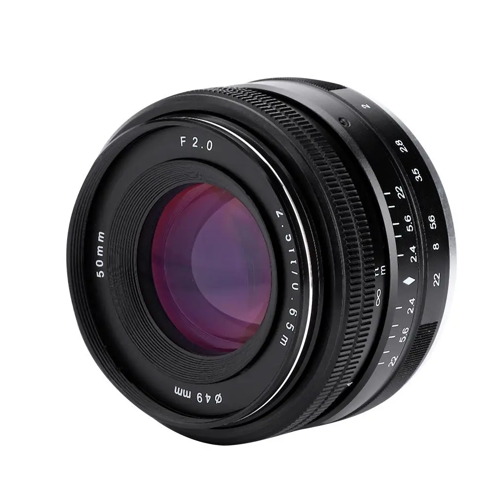 Профессиональный 50 мм F2.0 с большой апертурой ручной фокус APS-C объектив для EOS-M для sony-E для M4/3 для Fuji-X для Nikon-Z Крепление камеры