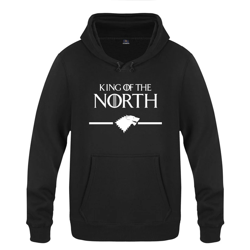 King of The North Stark Игра престолов толстовки для мужчин 2018 пуловер флис с капюшоном |
