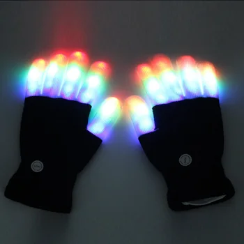 

2pcs/pair Light Up Gloves LED Flashing Toys for Children Christmas Halloween Party Gift Magic Lights Glove Novelty Kids Toy
