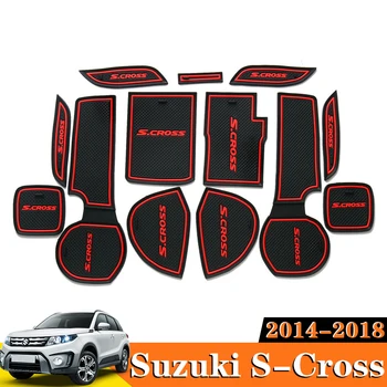 

13X For Suzuki SX4 S-Cross SCross 2014 2015 2018 Car Accessories Inner Gate Slot Pad Non-Slip Cup Mats Anti Slip Door Groove Mat