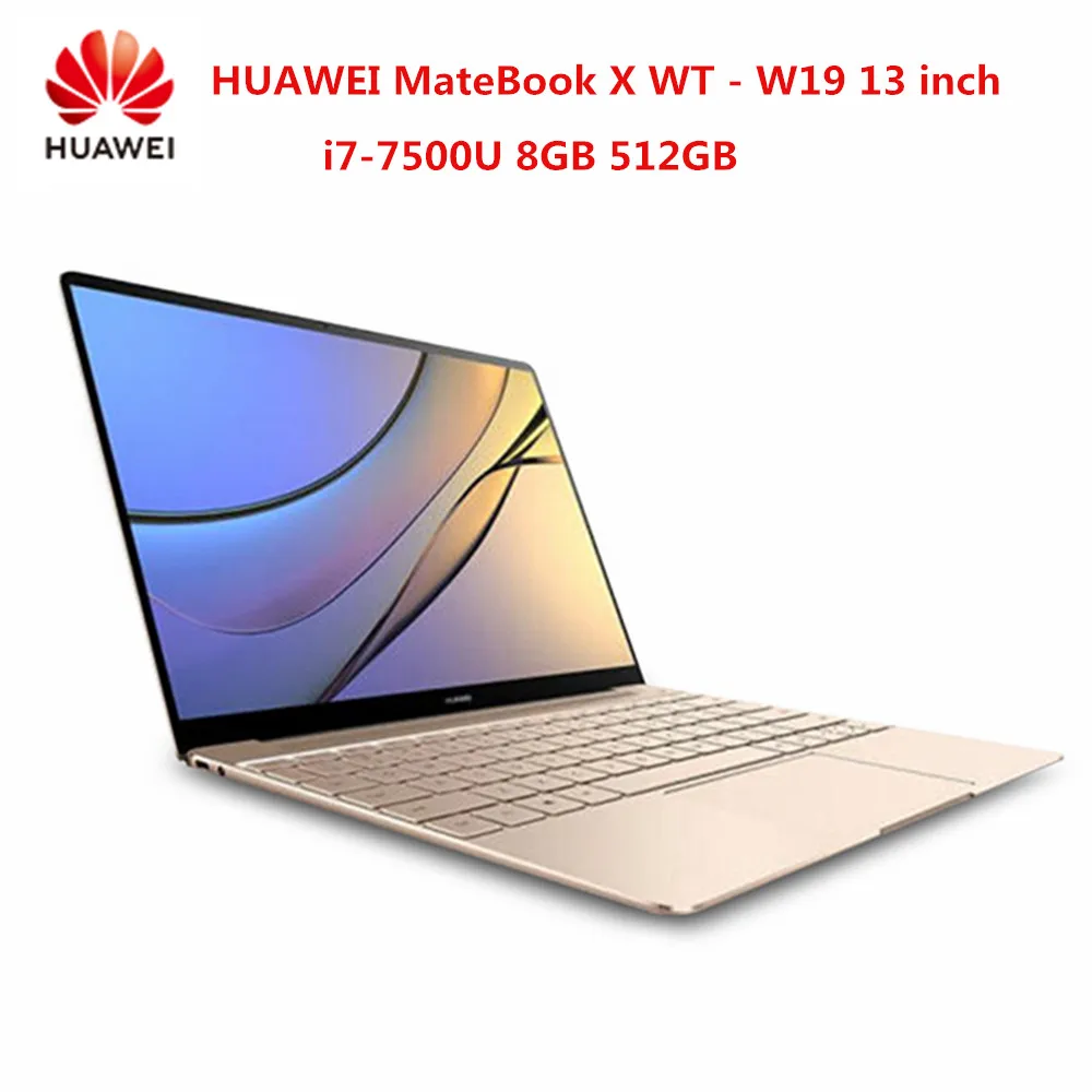 Ноутбук HUAWEI MateBook X wt w19 13 дюймов ОС Windows 10 Intel Core i7 7500U двухъядерный 2 7 ГГц 8 Гб ram 512 ГБ