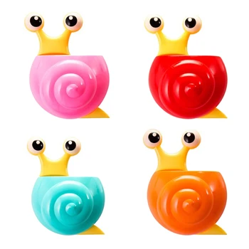 

4pcs Suction Cup Snail Wall Mount Cute Cartoon Creative Toothbrush Toothpaste Holders Organizer for Kids (Random Color)