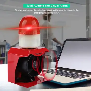 

110dB 10W Audible And Visual Horn Siren Sound Alarm System High-frequency Red LED Flashing Warning Horn