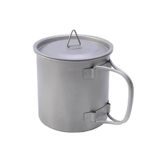Открытый походный горшок титановый горшок титановая чашка для воды, кружка с крышкой чаши Складная ручка горшки для приготовления пищи для пикника висячий горшок 400 мл