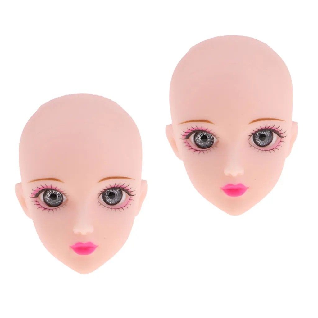 

Plastic Girl Doll Head Make-up for 1/6 Ball Jointed Doll DIY Making Kit 2pcs