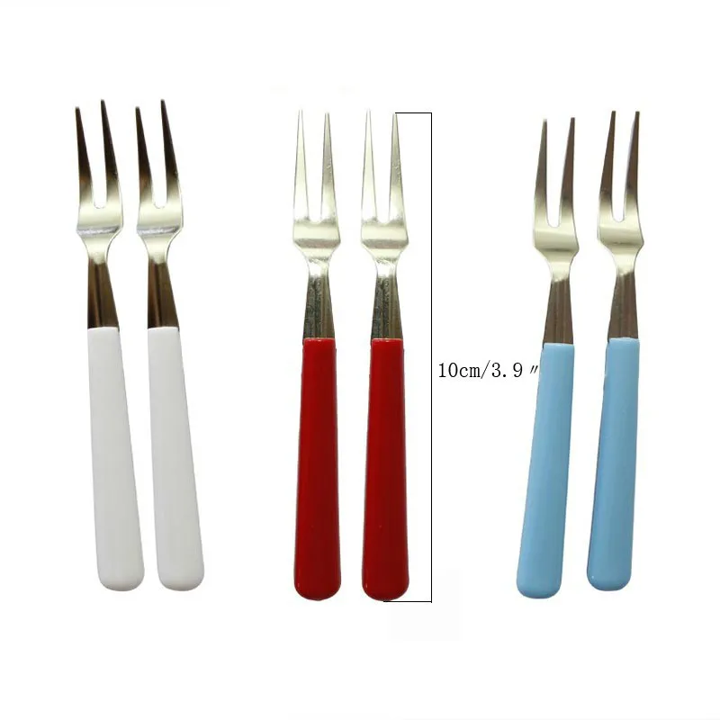 

6pcs/set Stainless Steel Fruit Forks Set For Cake Salad Cocktail Dessert Forks Kitchen Accessories