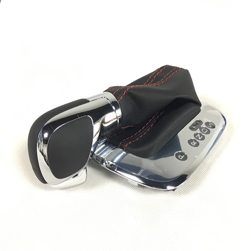 

BODENLA Leather Red Stitching AT DSG Gear Shift Knob Lever Cover For VW Polo 6R