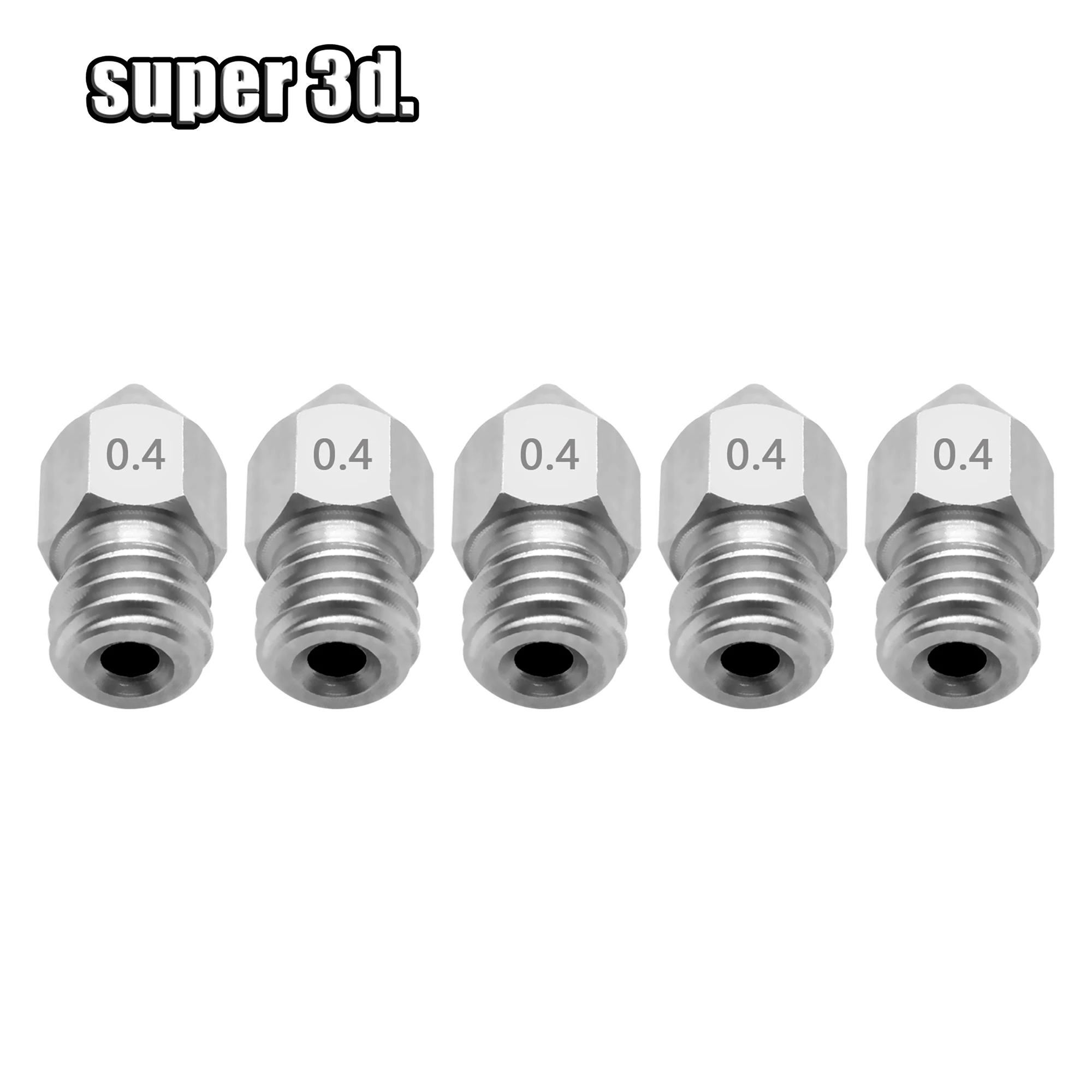 1pcs MK8 Hardened steel Die Steel Nozzle 0.4mm M6 threaded for 1.75mm filament 3D printer parts