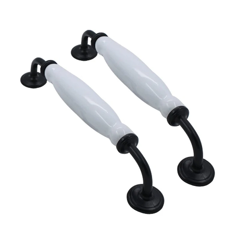 

1 Pair White Ceramics Kitchen Cabinet Bin Dresser Cabinet Handles Pull Knobs (160mm Pitch)