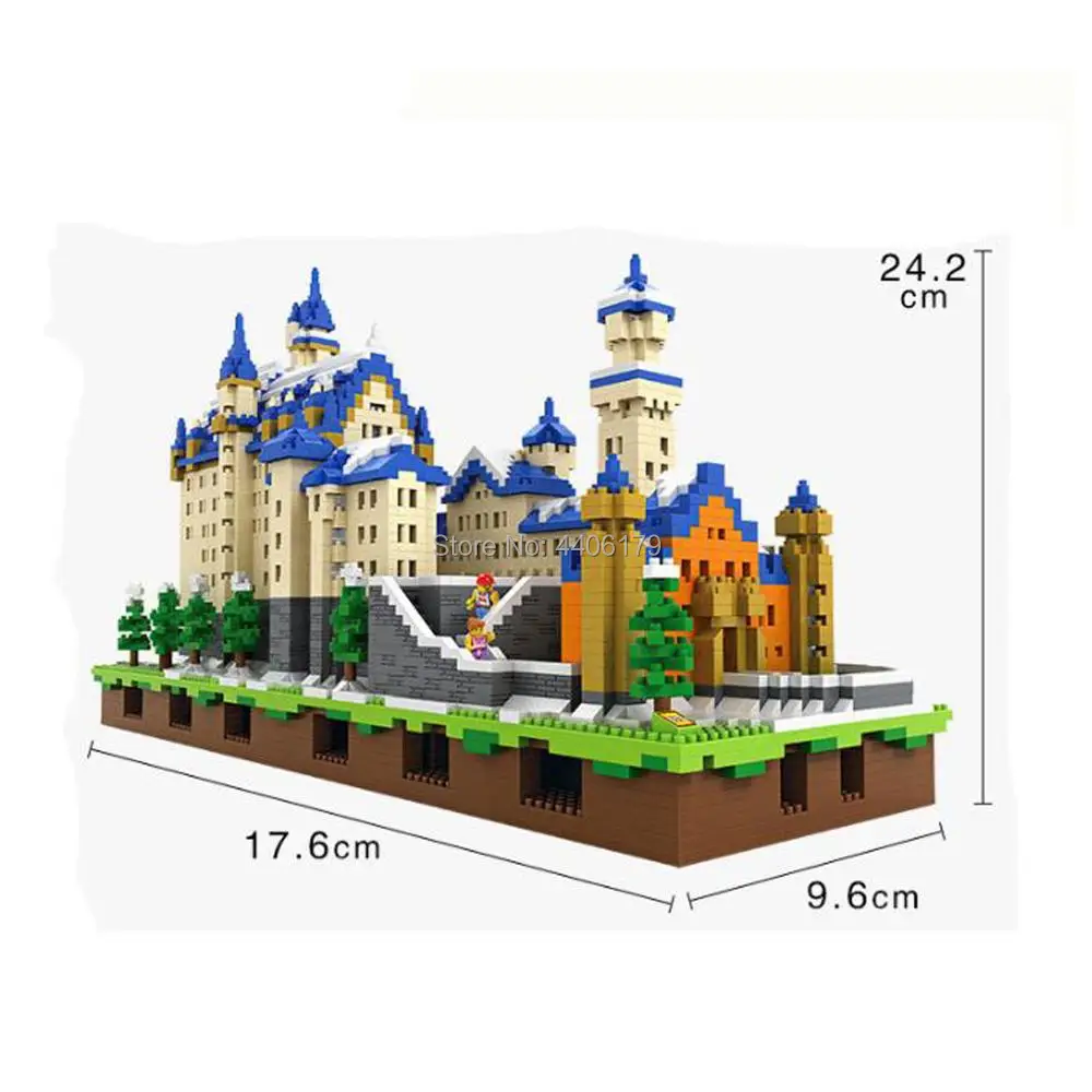 

hot LegoINGlys creators city New Swan Stone Castle micro diamond building blocks architecture model nanoblock bricks toys gift