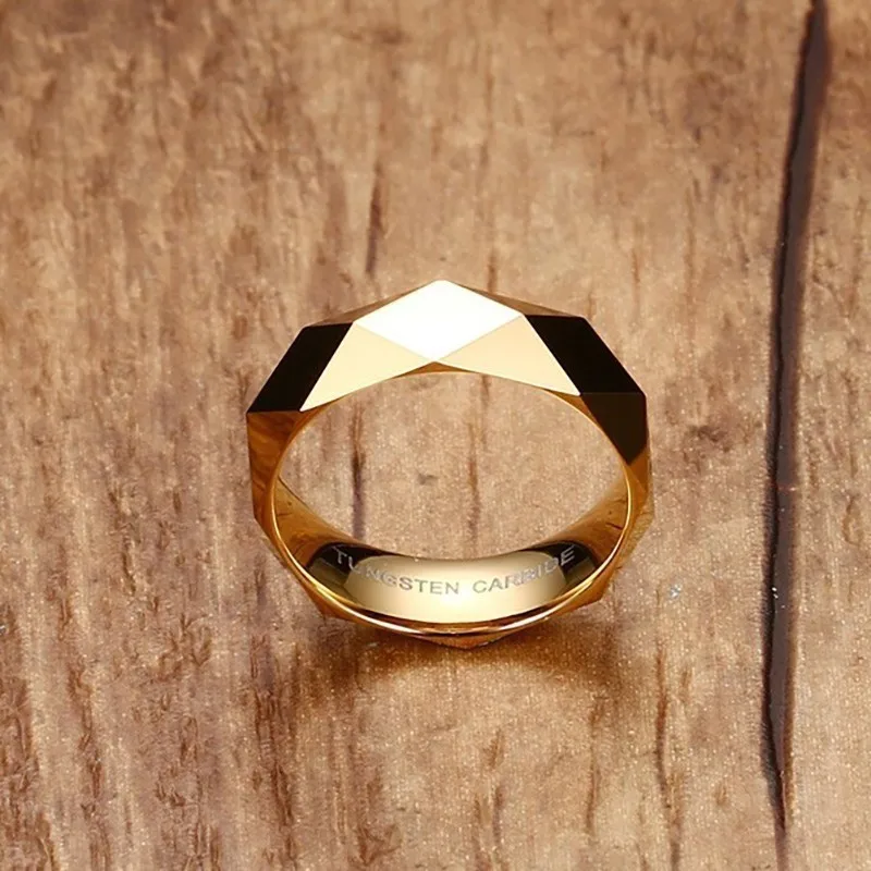 Men's Tungsten Carbide Geometric Design Wedding Band