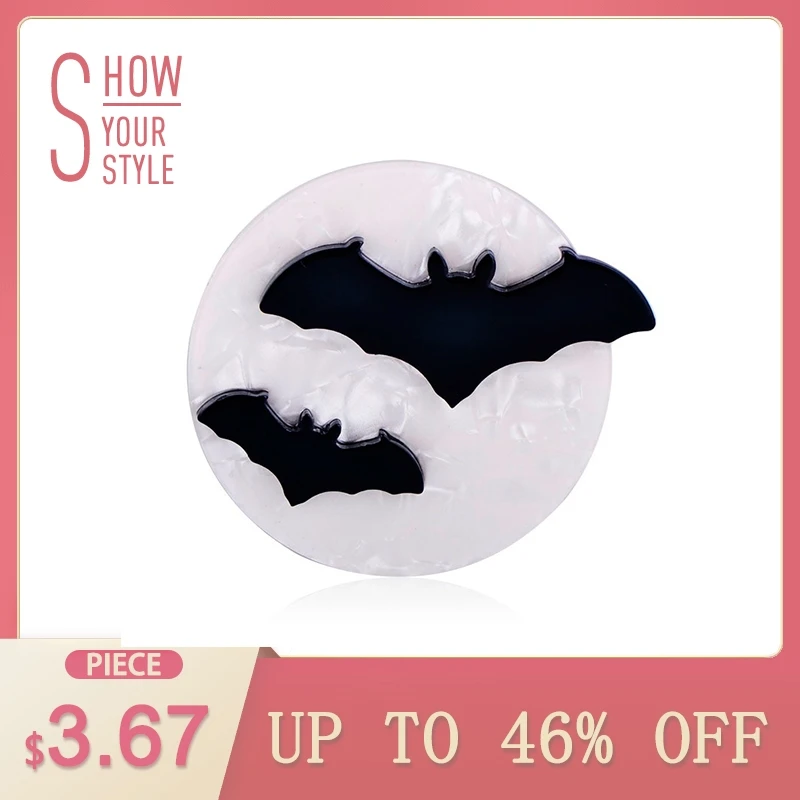 

Blucome Fashion Acrylic Brooch Bat Animal Logo Icon Jewelry Women Child Backpack Suit Hat Clothing Scarf Decorations Badge Pins