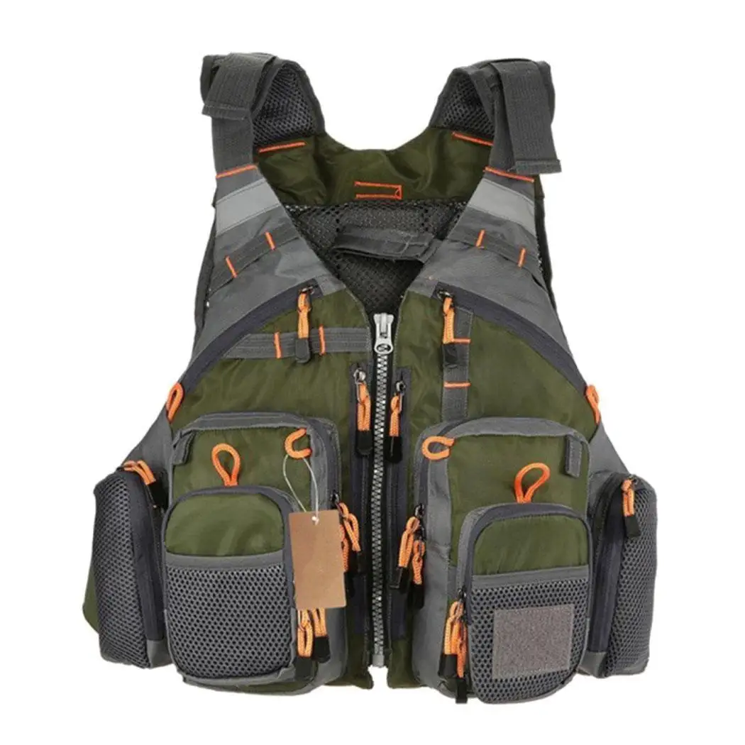Adjustable Fly Fishing Vest Backpack Multifunctional Stroage Zip Pocket