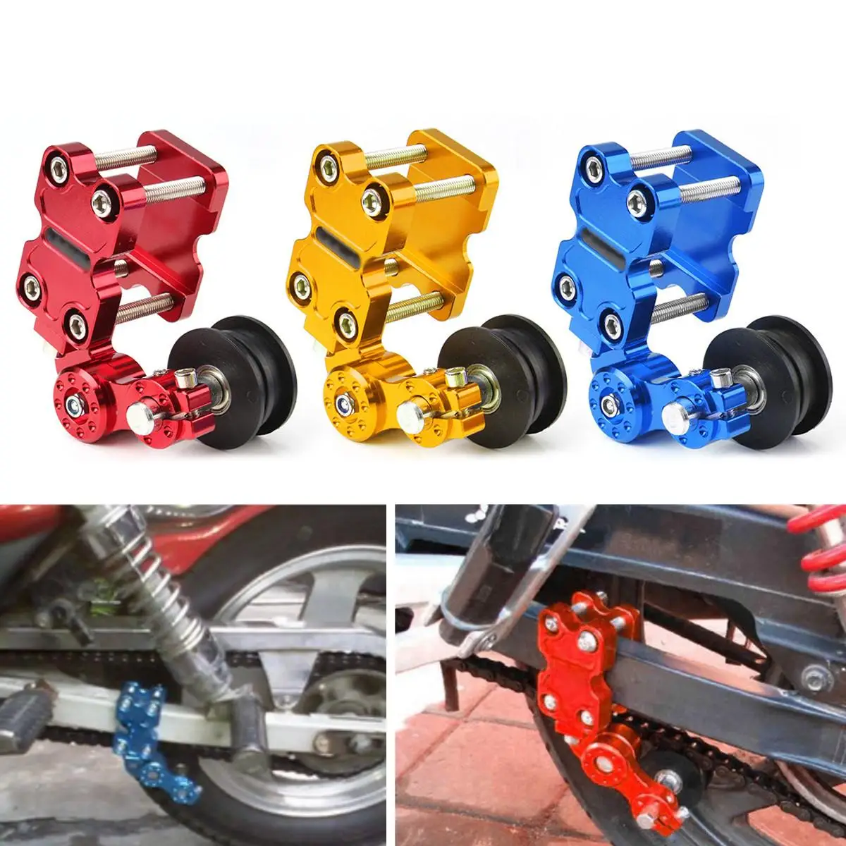 

Universal Motorcycle Aluminum Roller Chain Tensioner Adjuster Chain Tensioner bolt Roller 3Color For Dirt Pit Bike ATV