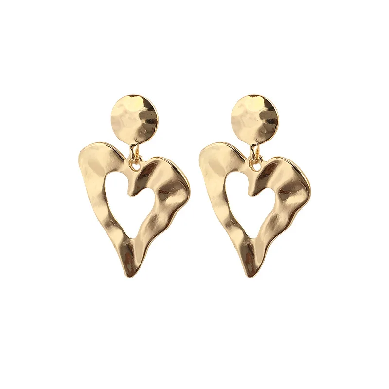 

Hyperbolic Irregular Heart Earrings for Women Gold Silver Color Geometric Metal Drop Earring Fashion Jewelry