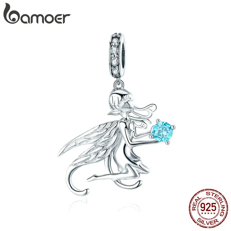 

BAMOER Hot Sale 100% 925 Sterling Silver Elf Fairy Story Pendant Charms fit Original Women Bracelets Necklaces Jewelry BSC068