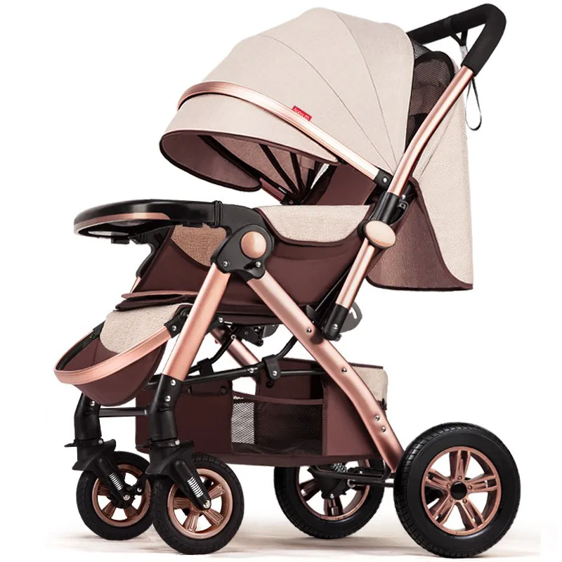 

Fast shipping ! High View Baby Trolley Can Sit And Lie Light Folding Summer Baby Buggy Four-Wheel